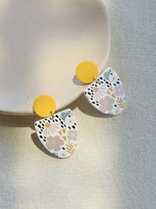 1 Cặp Bông Tai Bằng Đất Nung In Hoa Và Hạt Gạo Tươi Cho Nữ Hình Bầu Dục Ins Bông Tai Acrylic Phóng Đại Ngày Lễ Tình Nhân, Mẹ, Mẹ, Ngày Của Mẹ, Quà Tặng - Nhiều màu - Xem 8