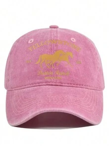 印花塗鴉棒球帽，黃石棒球帽，黃色帽子圖案，1入組 - 彩色 - 查看 11