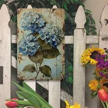 1pc 8x12 Inches BOHO Metal Tin Sign, Novelty Vintage Decor Plaque, Retro Funny Sign Hydrangea, Rose, Flower, Butterfly, Welcome To My Garden, Room Decor, Room Decoration Stuff, Outdoor Decor, Street, Farm, Office, Garden, Restaurant, Bar, Pub, Cafe, Garage, Summer Party, Shabby, Metal Plate, Home Chic Wall Decor, Water-Proof Dust-Proof, Garden Decor - Multicolor - View 6