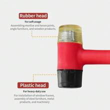 Multi-Functional Rubber & Plastic Hammer For Jewelry Repair, Ceramic Tile & Wood Panel Fixation - Red Rubber Hammer - View 3