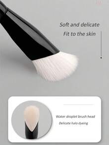 2 件套遮瑕刷水滴刷头设计化妆刷，多功能便携式工具刷，用于遮盖黑眼圈、泪管、痘印、痤疮 - 黑色 - 查看 5