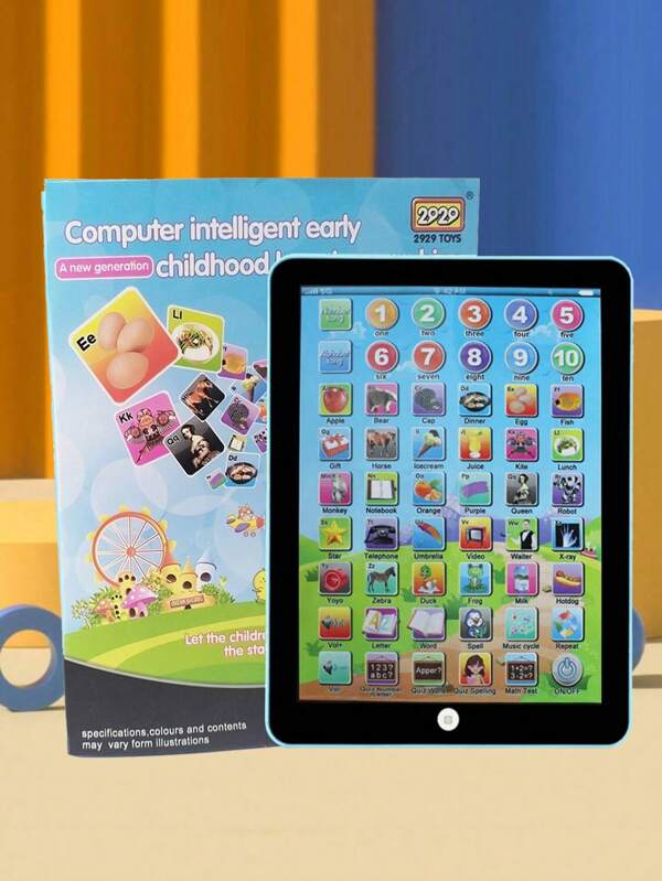 Christmas Decoration Children's English Learning Tablet With Touch & Sound Function Early Education Toy Letter Recognition Reading Toy Gift For Boys And Girls