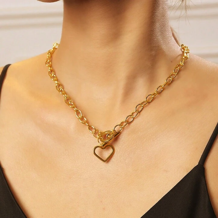Chunky chain heart necklace store