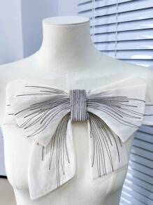 1 件大号蝴蝶结胸针，时尚优雅的蝴蝶结别针，适合宴会礼服、DIY 帽子、服装、夹克，颜色：黑色和白色情人节礼服配饰别针用于衣服包饰学校办公室配饰衬衫珠宝万圣节衣服别针有趣可爱的教师礼物 00 服装配饰包饰 - 彩色 - 查看 8