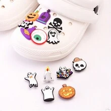 26 cái/bộ, Phụ kiện trang trí giày Halloween Trick Or Treat, Khóa giày dép Clogs có thể tháo rời, Quà tặng tiệc Halloween cho bạn bè Bí ngô - Nhiều màu - Xem 3