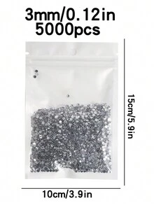 Suministros para uñas para hacer bricolaje con diamante acrílico de color blanco claro, diamantes de plástico de fondo plano, piedras preciosas de colores para uñas de arte, accesorios de  de uñas con diamantes de imitación, joyas, 10000pcs / 5000pcs / 4000pcs / 2500pcs / 1000pcs son adecuados para ropa, tela, madera, - transparente - Ver 9