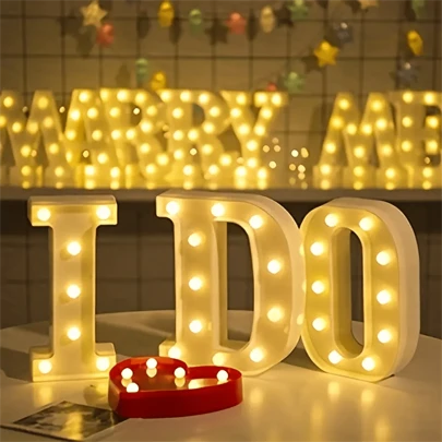 1pc  Large Number Letter Light, LED Light, Glow Number Night Light, Wedding Valentine's Day Birthday Party Christmas Home Bar Party Decoration Decorative Light, Halloween,Christmas