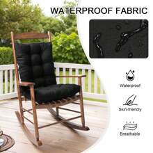 Waterproof Rocking Chair Cushion Set 2PC Cushion Back & Seat Bottom For Rocker 2pack Rocking Chair Cushion Set Pad Upper & Lower Chair Cushions For Home Outdoor - Black - View 5