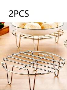 1pc Cooking Rack Round Stainless Steel,Steamer Rack,Kitchen Tools,High Foot Steaming Rack,Four-Cornered Cooking Steamer,Steaming Rack,Kitchen Tools,Kitchen Supplies