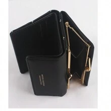 Cartera corta de mujer multiusos y estampada de forma linda y fresca, con ventana para identificación, bolsillo para monedas y ranuras para tarjetas, adecuada para uso diario, viajes, escuela o como regalo para niñas y mujeres - Cartera, monedero, cartera pequeña