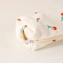 1pc Pencil Case Ins Minimalist Floral,School Supplies For School,Pencil Case Fresh Cute Large Capacity Girls Korean,Pencil Bag,Pencil Pouch Cute, Back To School,Pencil Pouch,School Bag