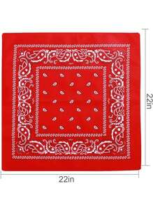 6 件佩斯利图案头巾什锦牛仔头巾男女通用新奇印花头巾围巾腕带成人女士围巾套装 - 6pcs - 查看 3