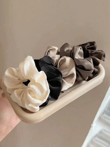 5pcs Vintage Elegant Satin Hair Scrunchies For Women, Suitable For Tying Hair And As Hair Accessories,SchoolHair Tiesscrunchy Hair Ties