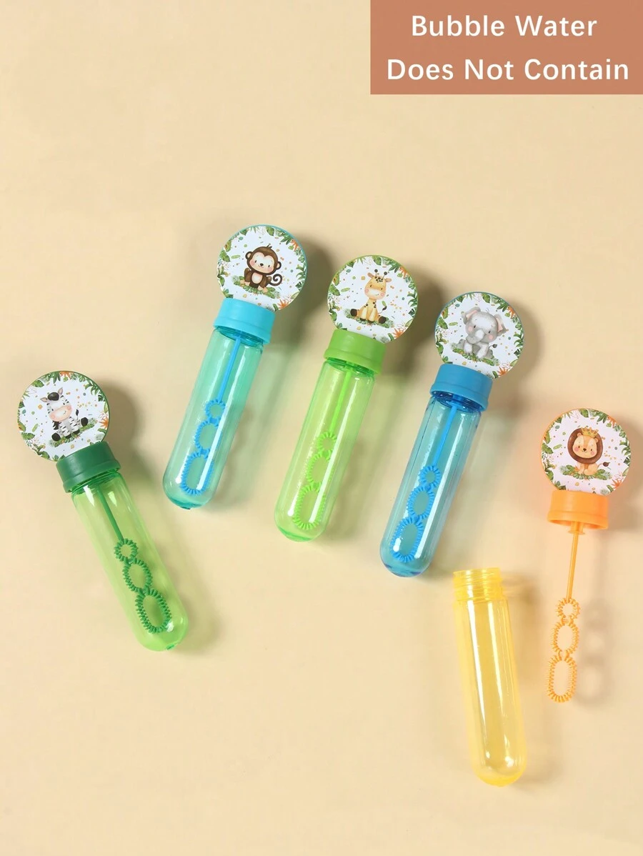 10Pcs Animal Sticker Bubble Tube (Without Bubble Liquid), Themed Party