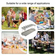 Chicken Leg Rack For Grill Chicken Leg Holder With Drip Tray 12 Slots Chicken Drumstick Holder Stainless Steel Chicken Drumstick Rack Heat Resistant Chicken Wing Rack For Smoker - Silver - View 6