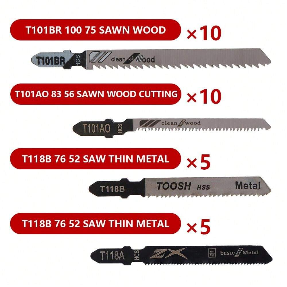 60-teiliges Stichsägeblätter Set - Professionelle Sägeblätter Für Holz, Metall & Kunststoff