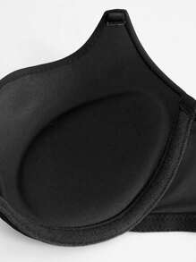 Women's Push Up Bra U Deep Plunge Padded Low Cut Underwire Bra, Lingerie - Black - View 7