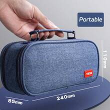 1 pieza Estuche grande de lápices, Bolsa para lápices con cremallera portátil, Bolsa de almacenamiento de papelería simple, Apta para estudiantes, útiles escolares, de vuelta a la escuela, suministros escolares, estuche para lápices, mochila escolar