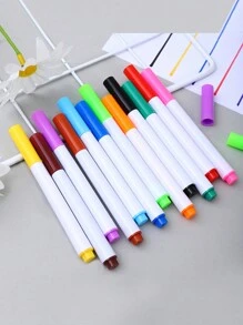 1 Bộ 12 Bút Huỳnh Quang Màu Nước Cho Trẻ Em Dành Cho Học Sinh, Trẻ Tập Vẽ Tranh, Nghệ Thuật Và DIY - Nhiều màu - Xem 1