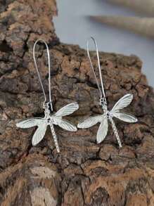 Kolczyki wiszące z ważką - Srebro - Zobacz 1