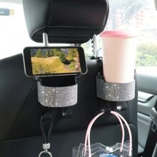 1个新款水钻多功能汽车座椅收纳袋，带杯架、二合一汽车挂钩，安装简便 - 耐用ABS材质收纳袋，便携式 - 均碼 - 查看 12