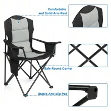35*22*41in Camping Chair Fishing Chair Folding Chair Black Gray