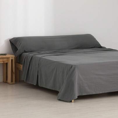 BL BELUM Titanium Flannel Sheet Set 105 100% Cotton, Sheet Set Consisting Of: Top: 175x Bottom: 105 + 30 Bellows. Pillow 45x125 Bed 105 Cm