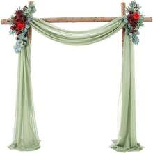 1面布幅75cm * 500cm婚禮拱門褶皺綢緞臨摹，婚禮儀式拱門訂婚派對新娘淋浴裝飾背景布料 - 彩色 - 查看 17