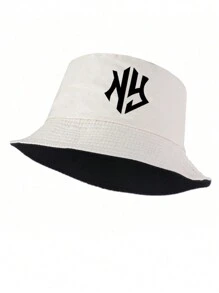 1 chiếc Mũ xô in họa tiết NY trơn hai mặt cho nam nữ, thích hợp đội hàng ngày vào mùa xuân hè, mũ chống nắng cho nam, thích hợp cho các hoạt động ngoài trời mùa hè như đi bộ đường dài và câu cá - Nhiều màu - Xem 11