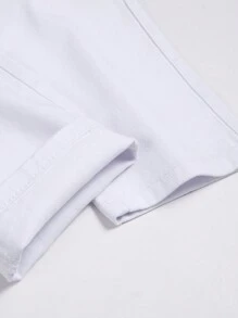 Teen Boy White Straight Leg Jeans With Side Pockets - White - View 8