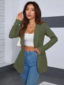 Women Blazers - Mint Green - View 4