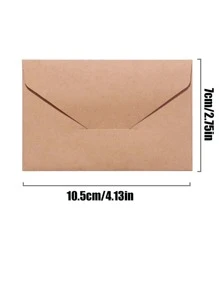 1set/10pcs Vintage Mini Square Envelopes, Fresh Kraft Paper Envelopes For Greeting/Thank You Cards, Ins Storage For Love Letters - Multicolor - View 2