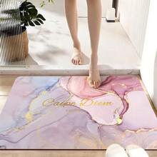 1PC Thảm phòng tắm, Thảm tắm có đường viền cho phòng tắm Có thể giặt được, Thảm phòng tắm chống trượt, Thảm tắm bằng đá cẩm thạch, Thảm nhà vệ sinh, Thảm phòng tắm thấm nước vừa vặn dưới cửa Kết cấu đá cẩm thạch Thảm trải sàn, Thảm trải sàn, Trang trí phòng tắm cho nhà bếp, nhà bếp, phòng ngủ trong nhà - Hồng - Xem 1