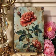 1pc 8x12 Inches BOHO Metal Tin Sign, Novelty Vintage Decor Plaque, Retro Funny Sign Hydrangea, Rose, Flower, Butterfly, Welcome To My Garden, Room Decor, Room Decoration Stuff, Outdoor Decor, Street, Farm, Office, Garden, Restaurant, Bar, Pub, Cafe, Garage, Summer Party, Shabby, Metal Plate, Home Chic Wall Decor, Water-Proof Dust-Proof, Garden Decor - Multicolor - View 5
