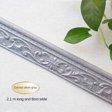 2pcs European Style Patterned Adhesive Skirting Line, Waterproof Wall Border Strip, 3D Decorative Door Frame Edge Sticker, Wall Decoration Wainscoting - Multicolor - View 10