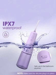 sejoy Irrigatore orale wireless, vincitore del test dell'irrigatore orale Sejoy 2023 con 4 modalità di pulizia, 6 ugelli sostitutivi rotanti a 360°, irrigatore orale elettrico portatile da 300 ml, irrigatore dentale, impermeabile IPX7, per casa e viaggio