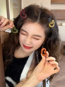 20 piezas de Pinzas para el cabello con forma de corazón dulce y lindo de inspiración Y2K, apropiado para uso diario, boda, fiesta, trayecto, escuela, oficina, playa, vacaciones, cumpleaños, festivales, regalos del Día de San Valentín