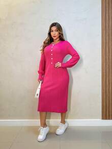 Women Long Dresses - 玫紅色 - 查看 5