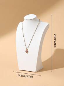 1 Stück weiße PU-Leder einfache H-förmige Menschenfigur Halsketten Aufbewahrungsständer, Schmuckorganizer für Halsketten und Armbänder, kleines dekoratives Element für Schmuckgeschäft-Vitrine, Rückkehr zur Schule, Raumdekoration - Verschiedenfarbig - Übersicht 13