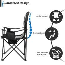35*22*41in Camping Chair Fishing Chair Folding Chair Black Gray