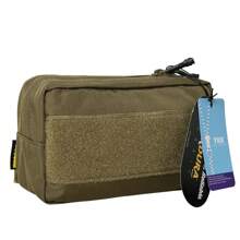 Tactical Drop Pouch 500D Nylon Sub Abdominal Carrying Kit Bag Hook And Loop Attached Tactical Abdomen Expand Storage Bag Loop Panel For Tactical Vest Chest Rig - Coffee Brown - View 4