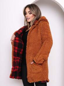 Women Winter Coats - Rust Brown - View 4