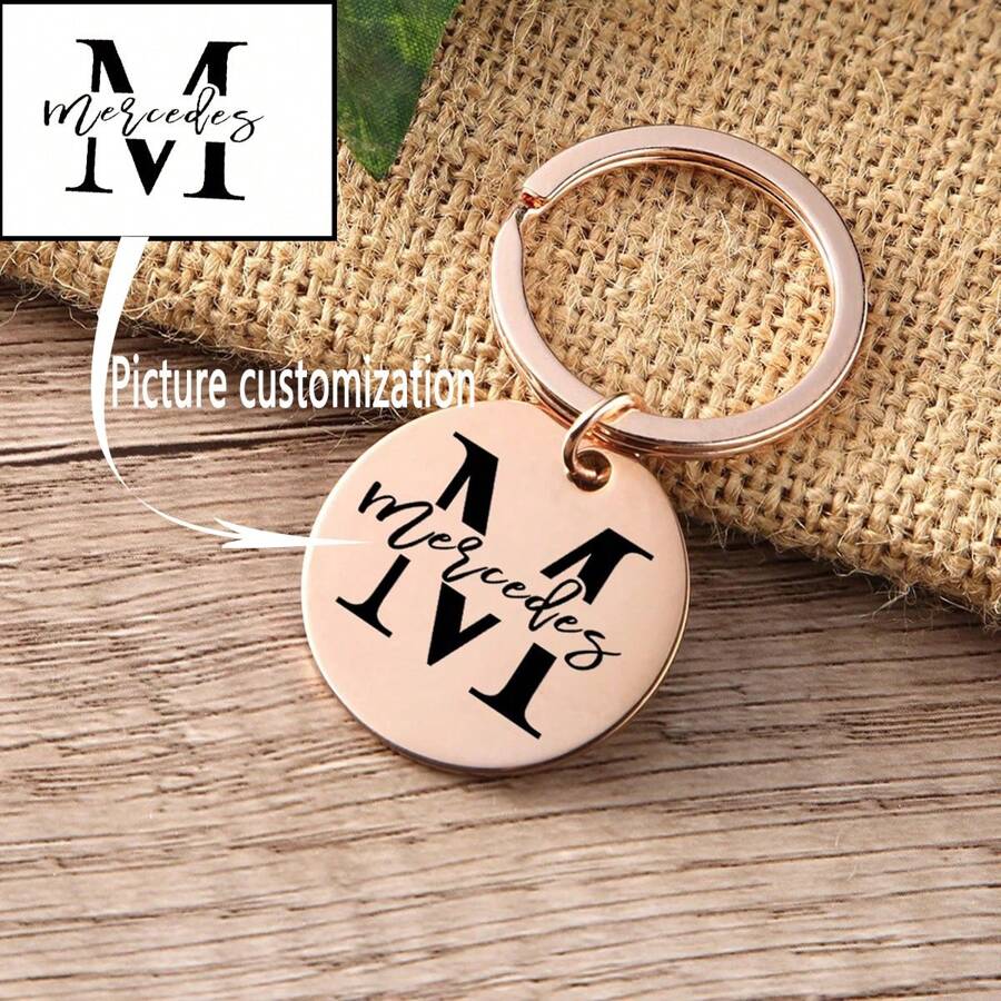 1 PC Thiết kế tên cá nhân Móc khóa thép không gỉ chất lượng cao