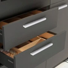 1個白色鋁合金櫥櫃手柄，廚房手柄櫥柜拉手抽屜旋钮家具房門五金配件 - 白色 - 查看 3