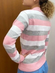 Women Sweaters - Màu Hồng baby - Xem 2