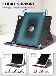1 pieza Soporte de tableta con diseño morado estampado de lichis, giratorio 360°, adecuado para iPad Mini 1/2/3/4/5/6/7, iPad 9.7/10.2/10.5/10.9/11 pulgadas, iPad Air 11" (M2 y M3), iPad 11" (11a generación), diseño minimalista/casual/clásico/personalizado