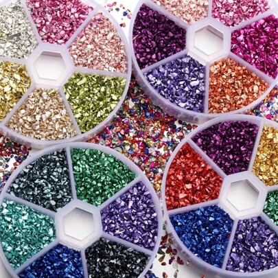 1Box 60g Broken Glass Stones Resin Fillings For Epoxy Resin Mold Crafts Nail Art Decorations Handmade Jewelry Making Mold Fillings