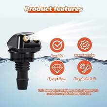 11 PCS Front Windshield Washer Nozzle Kit, Universal Car Windshield Sprayer Nozzle, Automotive Windshield Fluid Hose Replacement Windshield Wiper Nozzles, Fit For Most Cars