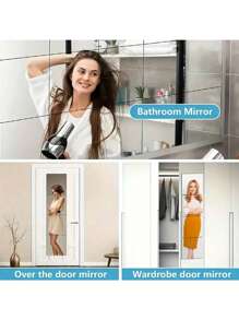 8pcs HD Self Adhesive Acrylic Mirror Sheets, Frameless Flexible Non Glass Mirror Tiles, Mirror Stickers For Home Wall Decor, Suitable For Gym Living Room Bedroom Office Home Bathroom Decor Fall Decor Makeup Organizer Bathroom Accessories Back To School
