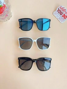 2/3/4件装 男女童可爱漂亮方形豹纹框 儿童时尚眼镜 - 彩色 - 查看 2